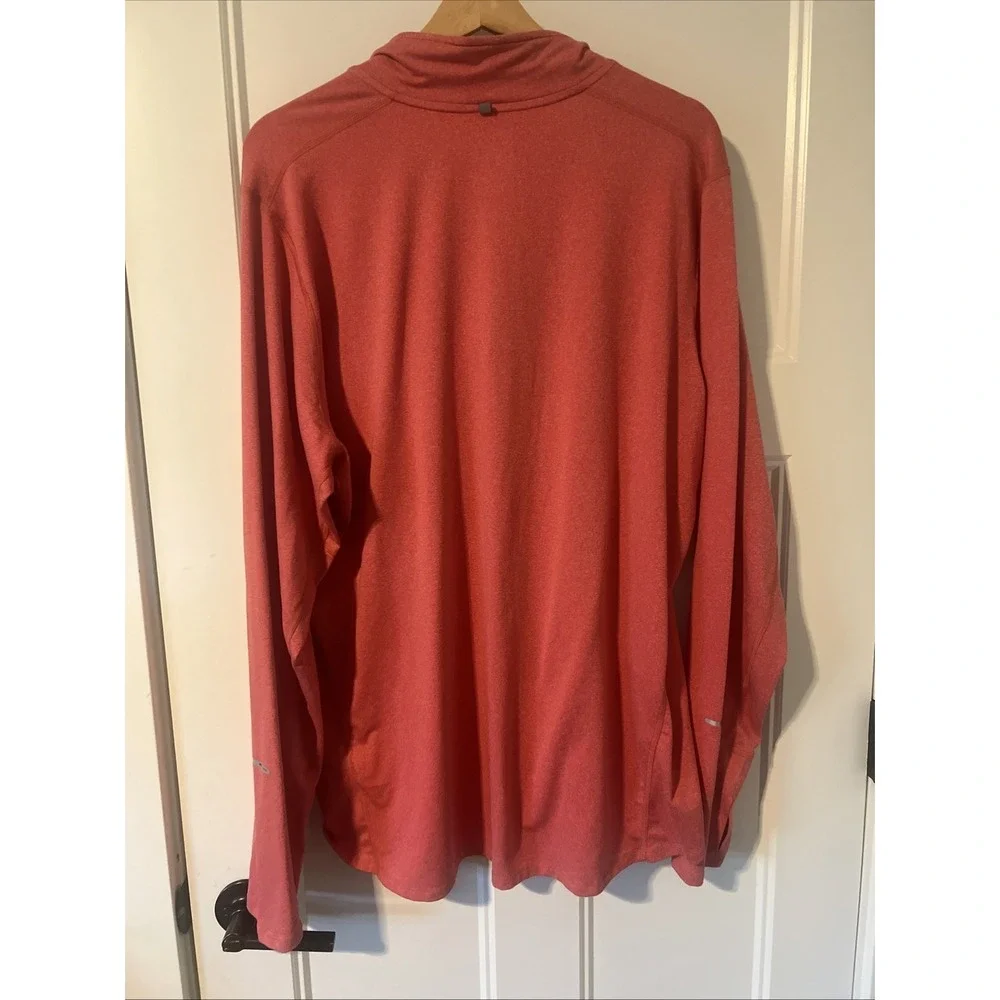 Nike‎ Running Shirt Mens XL Red Dri-Fit Quarter Zip Pullover Heathered Stretch